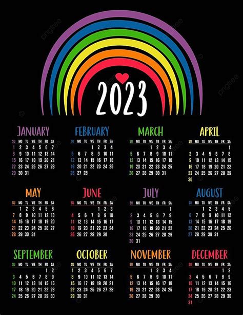 Great year calendar with date for the complete year 2023. . Lgbtq calendar 2023